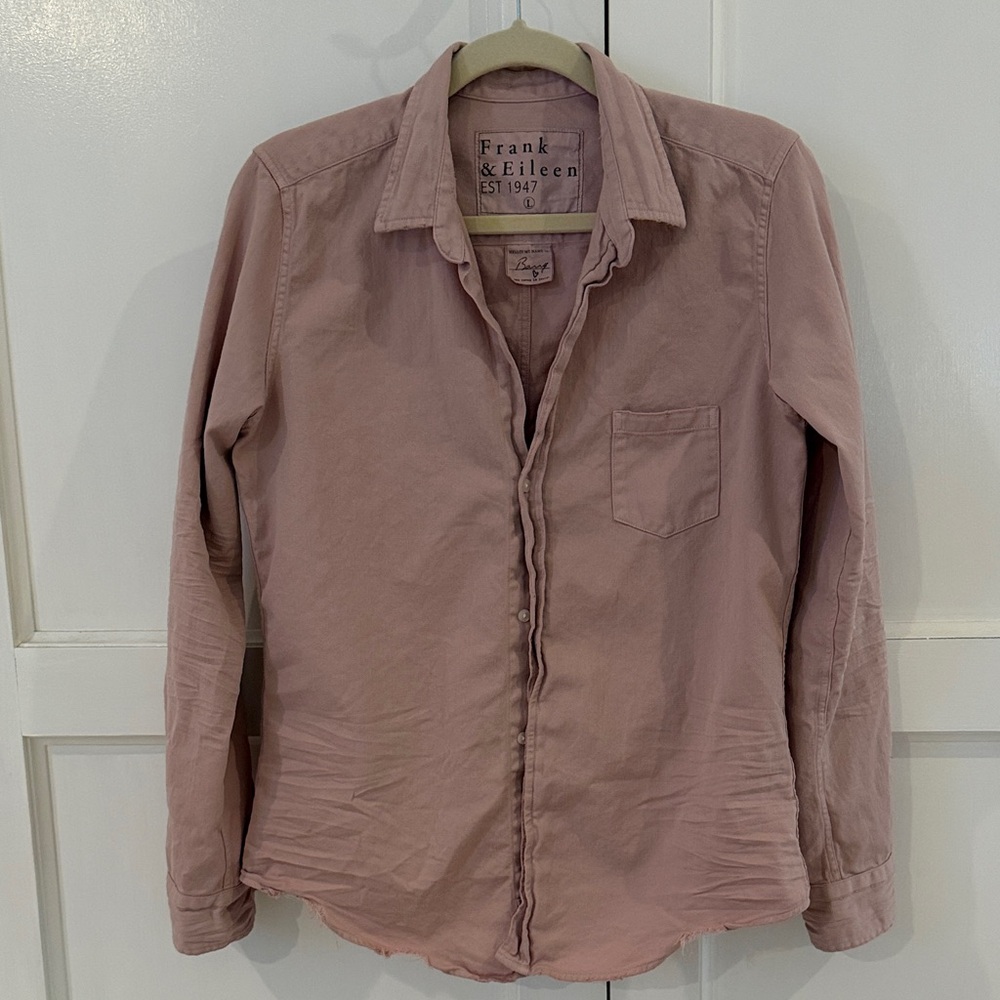 Frank & Eileen Dusty Rose cotton button down Shirt size L